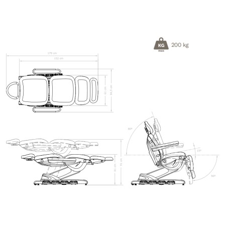Fauteuil/Table électrique GIRTA NEXT - Chauffage + LED