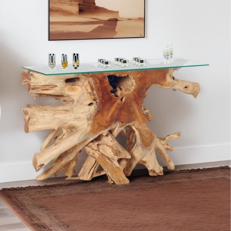 Console de présentation en teck