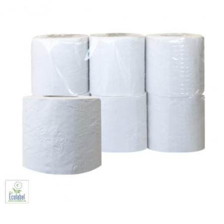 Papier toilette blanc ECOLABEL - 2 plis - pack de 96 rouleaux