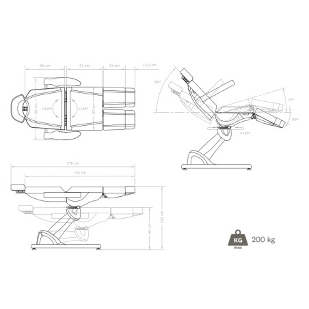 Fauteuil de pédicure électrique CAPH