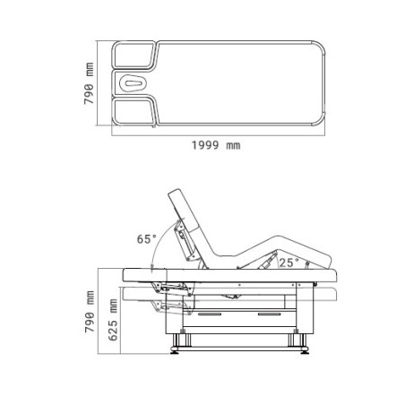 Table de SPA électrique CELEST avec chauffage et LED SILVERFOX BEAUTY