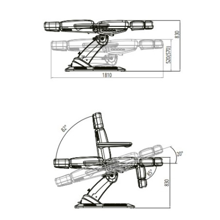 Fauteuil électrique SAPPHIRE avec chauffage + rotatif SILVERFOX BEAUTY