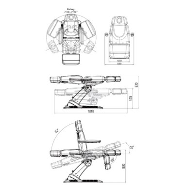 Fauteuil électrique SELEN rotatif SILVERFOX BEAUTY