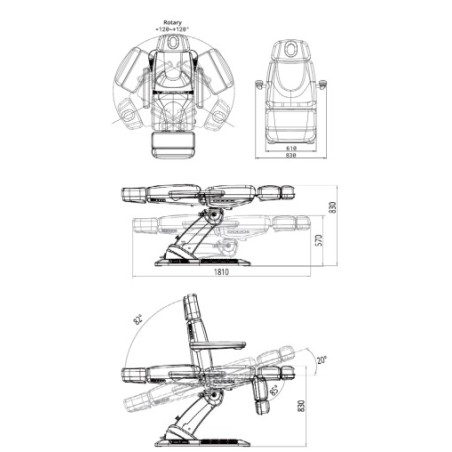Fauteuil électrique SELEN rotatif SILVERFOX BEAUTY