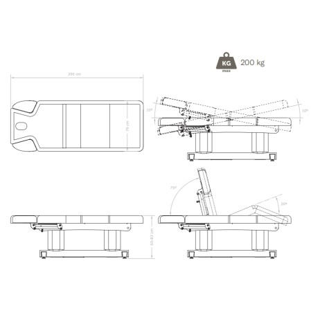 Table de SPA électrique QAUS avec chauffage