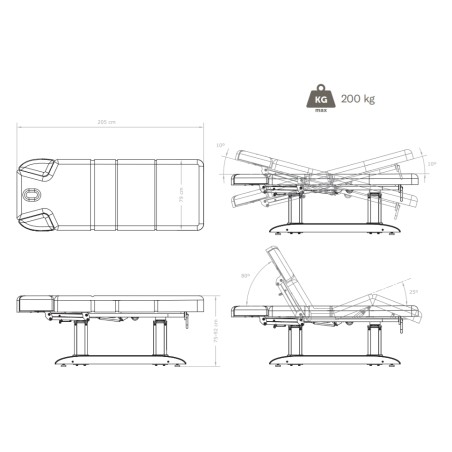 Table de SPA électrique CHARA avec chauffage