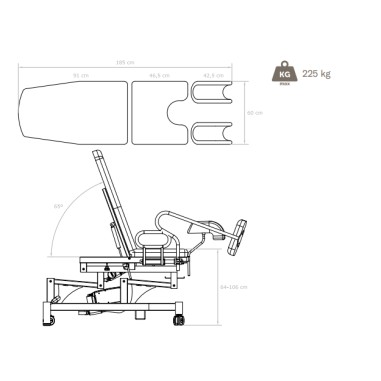 Fauteuil de gynécologie éléctrique FLEX - CE