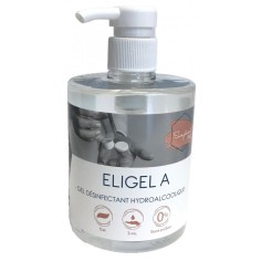 Gel hydroalcoolique Eligel A 500ml avec pompe